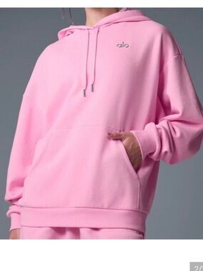 ALO Yoga Pink Cozy Hoodie Sweatshirt